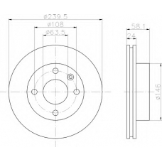 8DD 355 100-531 HELLA Тормозной диск