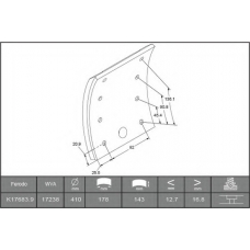 1723817000015498 Beral Комплект тормозных башмаков, барабанные тормоза