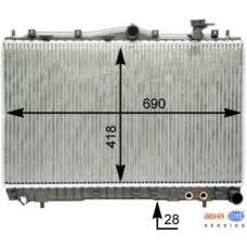 8MK 376 762-211 HELLA Радиатор, охлаждение двигателя
