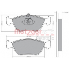 1170282 METZGER Комплект тормозных колодок, дисковый тормоз