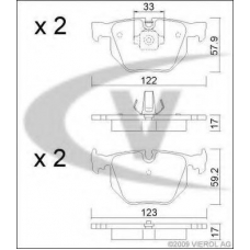V20-8122 VEMO/VAICO Комплект тормозных колодок, дисковый тормоз