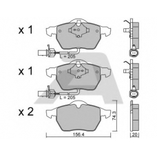 BPVW-1010 AISIN Комплект тормозных колодок, дисковый тормоз