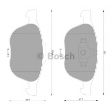 0 986 AB2 395 BOSCH Комплект тормозных колодок, дисковый тормоз