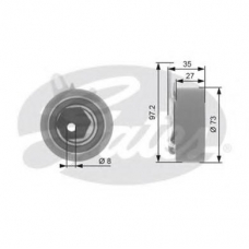 T43067 GATES Натяжной ролик, ремень грм