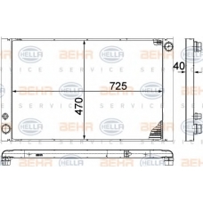 8MK 376 756-771 HELLA Радиатор, охлаждение двигателя