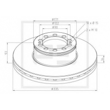 036.126-00A PE Automotive Тормозной диск