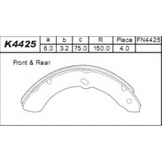 K4425 ASIMCO Комплект тормозных колодок