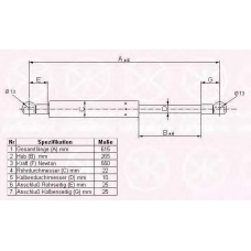 25287100 KLOKKERHOLM Газовая пружина, крышка багажник