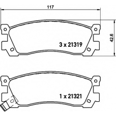 8DB 355 021-171 HELLA Комплект тормозных колодок, дисковый тормоз