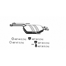 375078 ERNST Средний глушитель выхлопных газов
