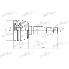 PCV1290 PATRON Шарнирный комплект, приводной вал