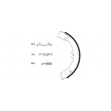 8DA 355 050-481 HELLA Комплект тормозных колодок, стояночная тормозная с
