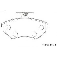 KD7710 ASIMCO Комплект тормозных колодок, дисковый тормоз