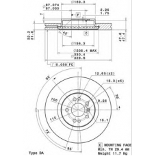 09.R104.11 BREMBO Тормозной диск