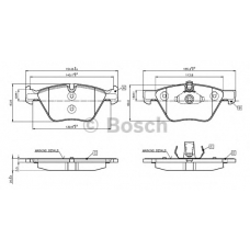 0 986 TB3 136 BOSCH Комплект тормозных колодок, дисковый тормоз