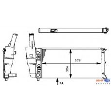 8MK 376 713-541 HELLA Радиатор, охлаждение двигателя