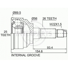 OJ-0465 InterParts Шарнирный комплект, приводной вал