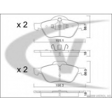 V46-0153 VEMO/VAICO Комплект тормозных колодок, дисковый тормоз
