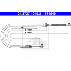 24.3727-1049.2 ATE Трос, стояночная тормозная система