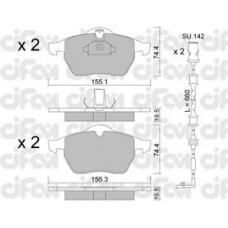 822-118-3K CIFAM Комплект тормозных колодок, дисковый тормоз