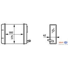 8FH 351 313-211 HELLA Теплообменник, отопление салона