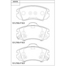 KD9759 ASIMCO Комплект тормозных колодок, дисковый тормоз
