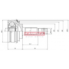 6100 KAMOKA Шарнирный комплект, приводной вал