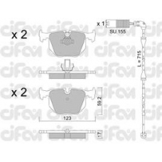 822-560-2K CIFAM Комплект тормозных колодок, дисковый тормоз