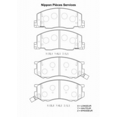T360A94 NPS Комплект тормозных колодок, дисковый тормоз