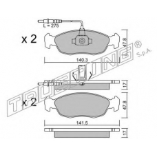 159.0 TRUSTING Комплект тормозных колодок, дисковый тормоз