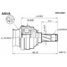OPIU-5001 ASVA Шарнирный комплект, приводной вал