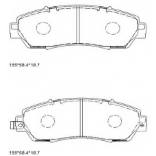 KD1508 ASIMCO Комплект тормозных колодок, дисковый тормоз