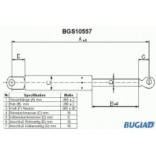 BGS10557 BUGIAD Газовая пружина, крышка багажник