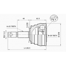 C.164 STATIM Шарнирный комплект, приводной вал