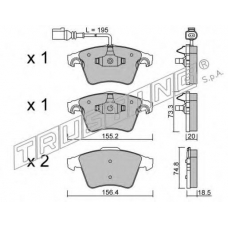 568.0 TRUSTING Комплект тормозных колодок, дисковый тормоз