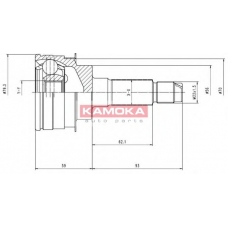 6478 KAMOKA Шарнирный комплект, приводной вал