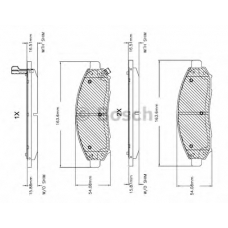 F 03B 150 151 BOSCH Комплект тормозных колодок, дисковый тормоз