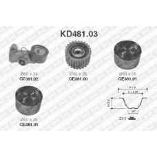 KD481.03 SNR Комплект ремня грм