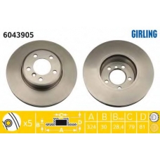 6043905 GIRLING Тормозной диск