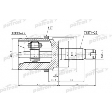 PCV1338 PATRON Шарнирный комплект, приводной вал