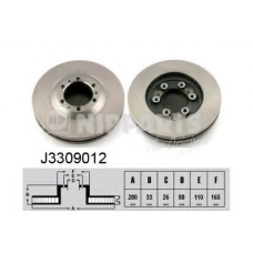 J3309012 NIPPARTS Тормозной диск