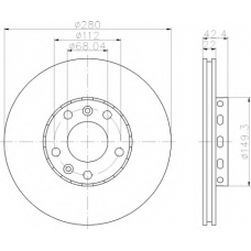 8DD 355 113-321 HELLA Тормозной диск