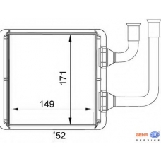 8FH 351 333-061 HELLA Теплообменник, отопление салона