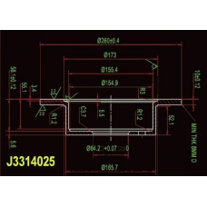 J3314025 NIPPARTS Тормозной диск