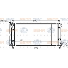 8MK 376 753-731 HELLA Радиатор, охлаждение двигателя