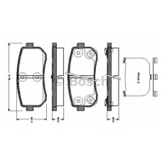 0 986 TB3 044 BOSCH Комплект тормозных колодок, дисковый тормоз