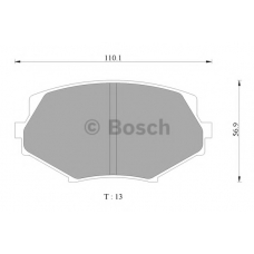 0 986 AB1 140 BOSCH Комплект тормозных колодок, дисковый тормоз