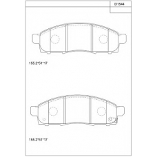 KD1544 ASIMCO Комплект тормозных колодок, дисковый тормоз