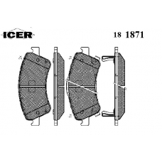 181871 ICER Комплект тормозных колодок, дисковый тормоз