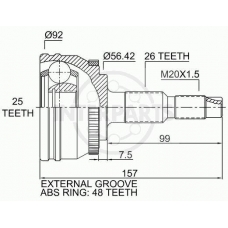 OJ-1781 InterParts Шарнирный комплект, приводной вал